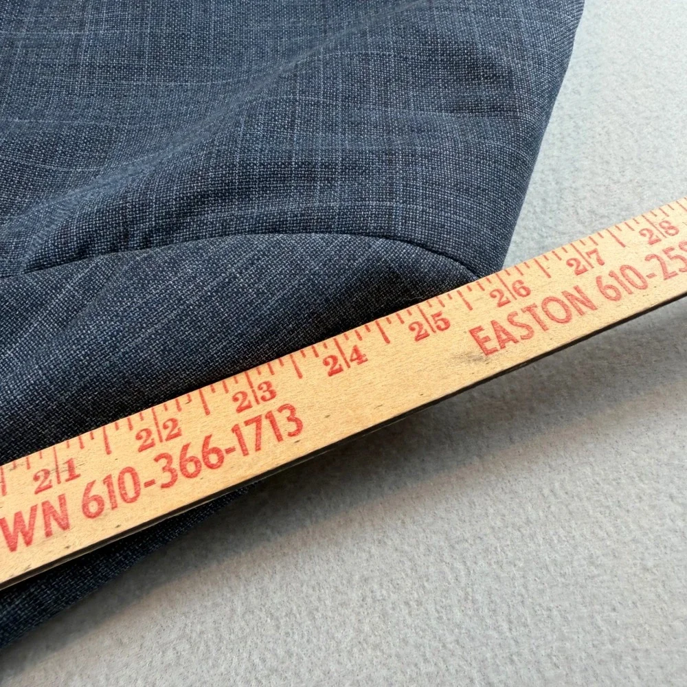 Jos A Bank Joseph Mens 44R Blue Gray Plaid Wool Silk Sport Coat Blazer